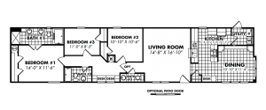 0048-1880-32-FDA 18x80 3 bedroom 2 bath  single wide mobile home