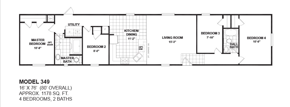 Gallery For > 4 Bedroom Single Wide Mobile Home Floor Plans