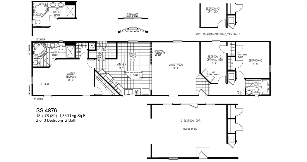 Home Floor Plans: 18 X 80 Mobile Home Floor Plans