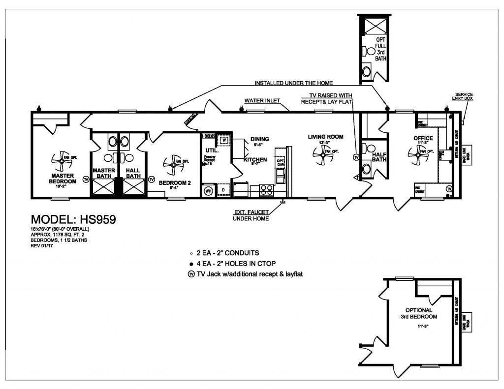 Floor Plan for Workforce Housing- Oilfield Housing Units