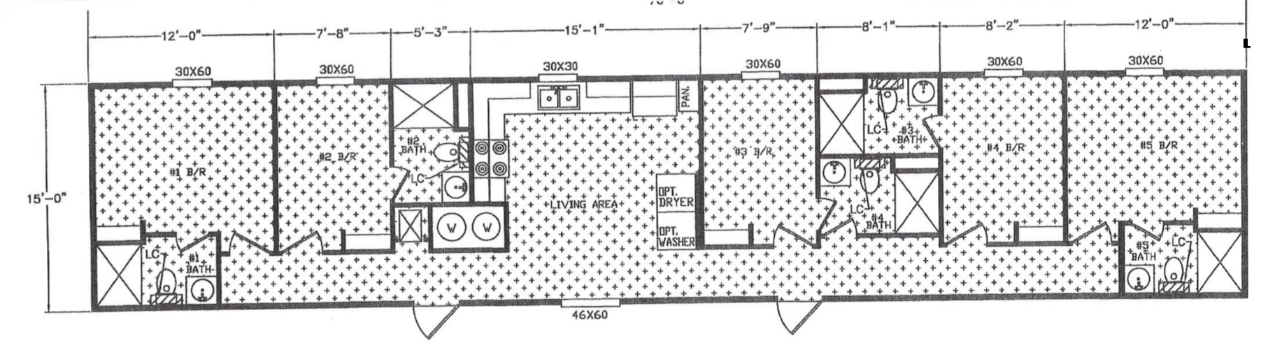 workforce housing floor plan 5 bedroom 5 bath