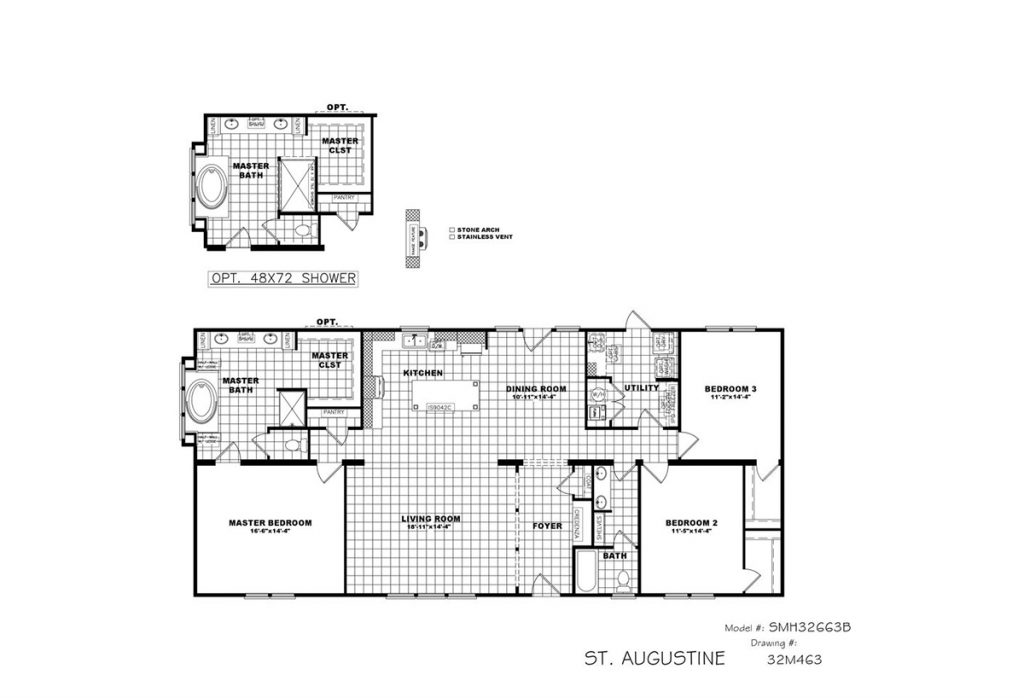   3 BEDROOM 2 BATH AFFORADBLE LUXURY HOUSING ST AUGUSTINE FLOOR PLAN